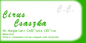 cirus csaszka business card